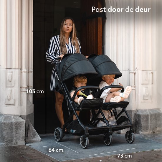 Deryan Luxe Rolo X2 Dubbele Buggy - Duo Buggy - Nougat van Merkloos — afbeelding 3