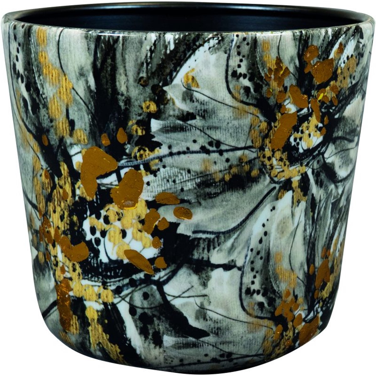 TS Collection - Vaas consich Designed by Lammie - Marigold Ash - 18x16 - Metaal & Epoxy - Exclusieve woonitems voor binnen - Handgemaakt - Unieke print - Designed by Lammie