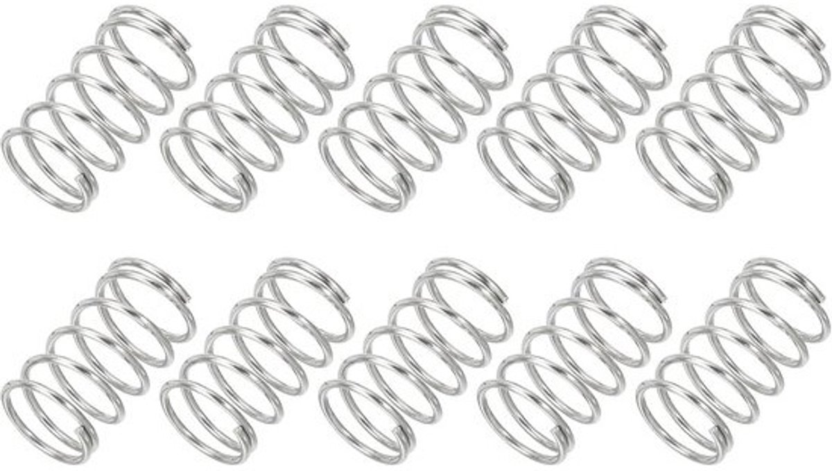 Set drukveren - Kleine veren - Voor reparaties en projecten - 304 roestvrij staal - 1 x 12 x 20 mm - Zilver
