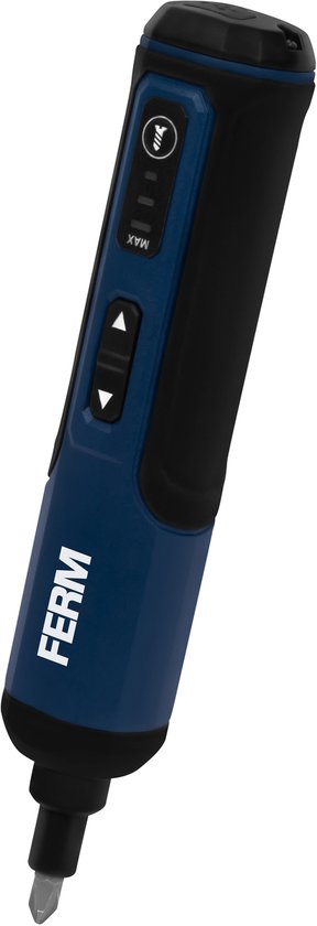 FERM - CDM1180 - Accu schroevendraaier - 4V - 1.5Ah - met 5 bits - werkplekverlichting - USB-C laadkabel - magnetische bithouder - Schroevendraaier op accu.