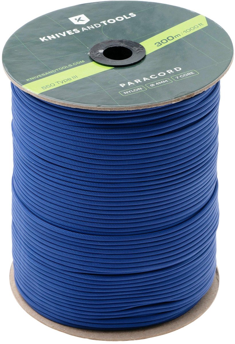 Knivesandtools 550 Paracord Type III – 300 m Blue