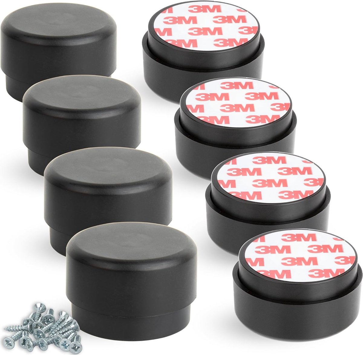 Furniture legs, adjustable, self-adhesive, legs for furniture, Ø 55 mm, furniture raise, 23-35 mm high, set of 8 - ShopVlot