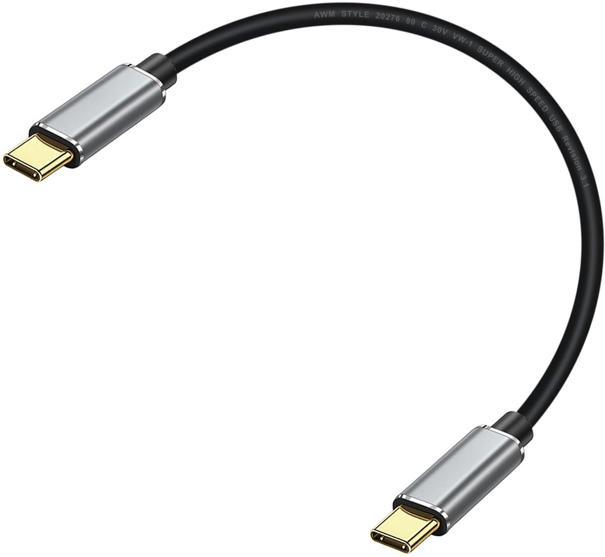 USB C naar USB C Kabel 60W 30V 3A USB Type C 3.1 Gen 2 10Gbps USB Type C Kabel Snel Opladen Ondersteunt - ShopVlot