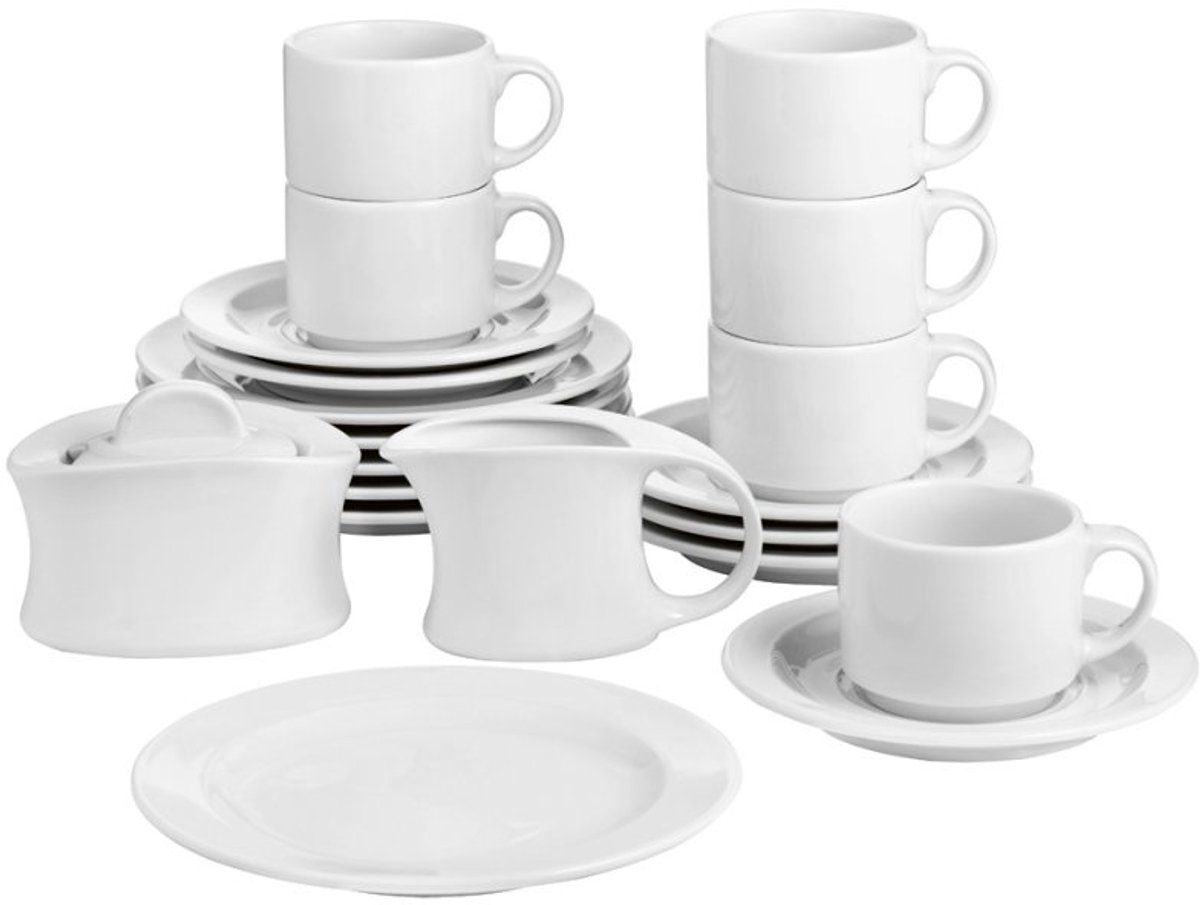 Esmeyer koffieservice ADRINA, 20-delig, porselein, vaatwasserbestendig