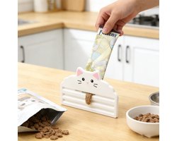 Kattenvoer Squeezer & Dispenser – 3D Geprint – Knijphulp voor Kattenvoer Pouches & Vleespuree – Geen Verspilling – Huisdier Gadget - Wit