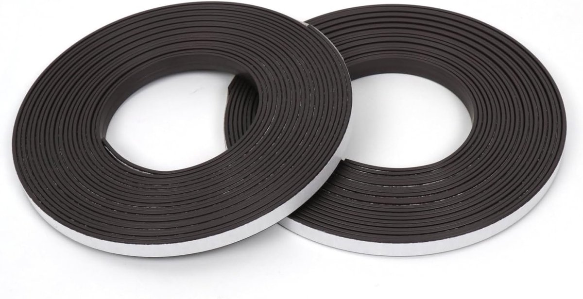 2 Rollen Zachte Magnetische Tape, 5.2 m voor Magneet Rolgordijnen, Zwart, Geen Boren, Accessoires voor Verduisteringsgordijnen