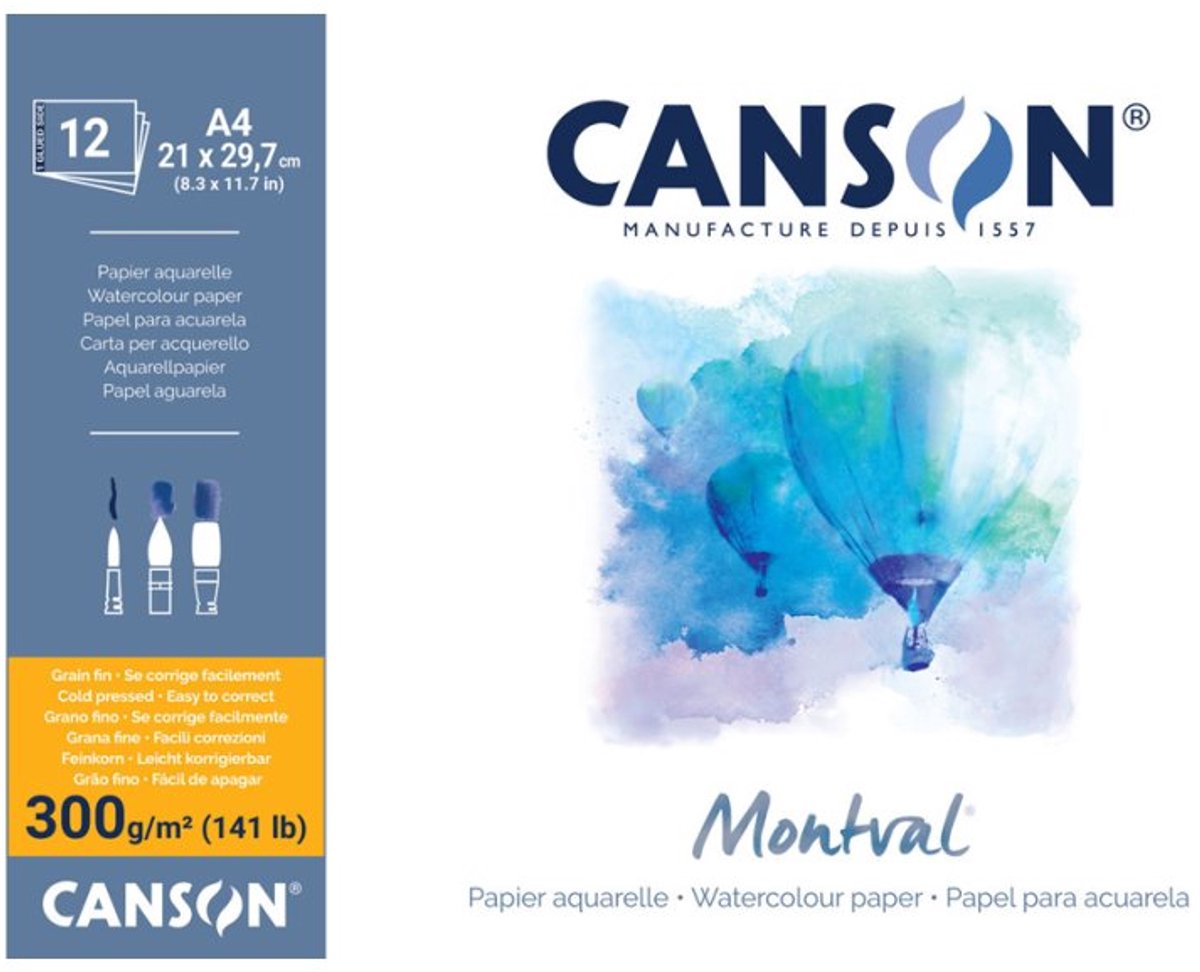 CANSON aquarelblok Montval, A6 105×148 mm, 300 g/m², 50 vel