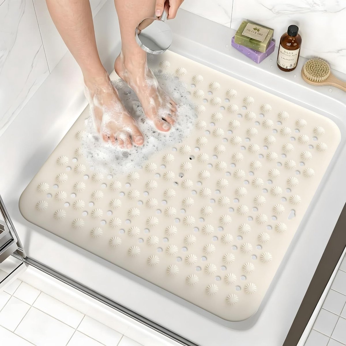Antislip Badmat voor Veiligheid in Badkamer, Comfortabele en Duurzame Silicone Badmat voor Douche en Badkuip
