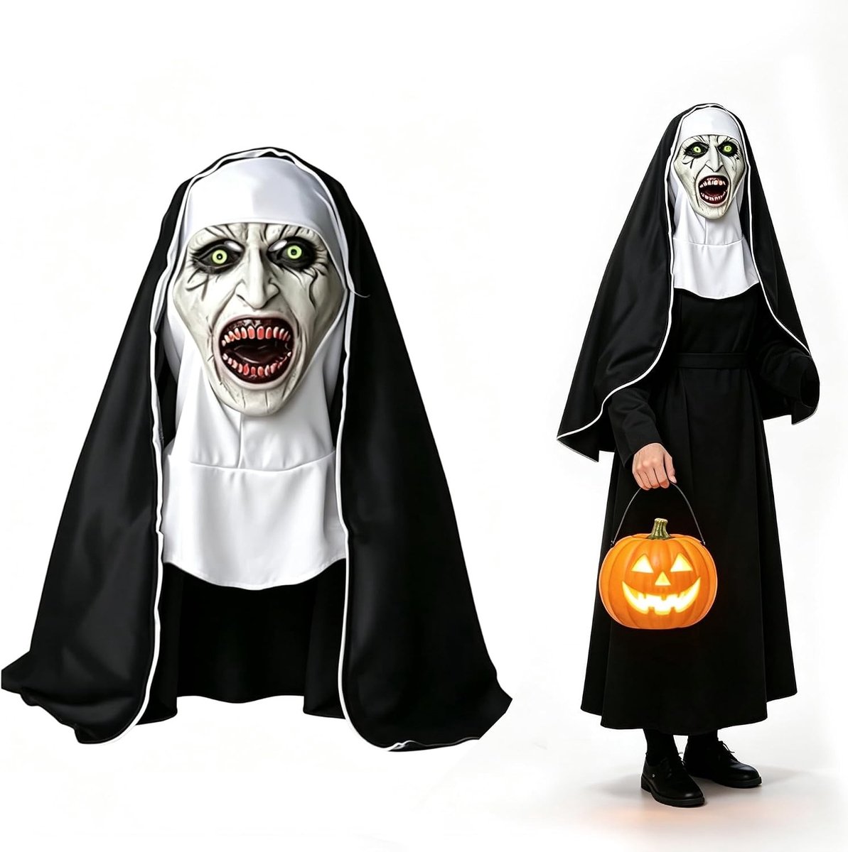 Unisex Volledig Hoofdmuts met Sjaal voor Halloween, Griezels, Kostuumaccessoires en Feestdecoratie