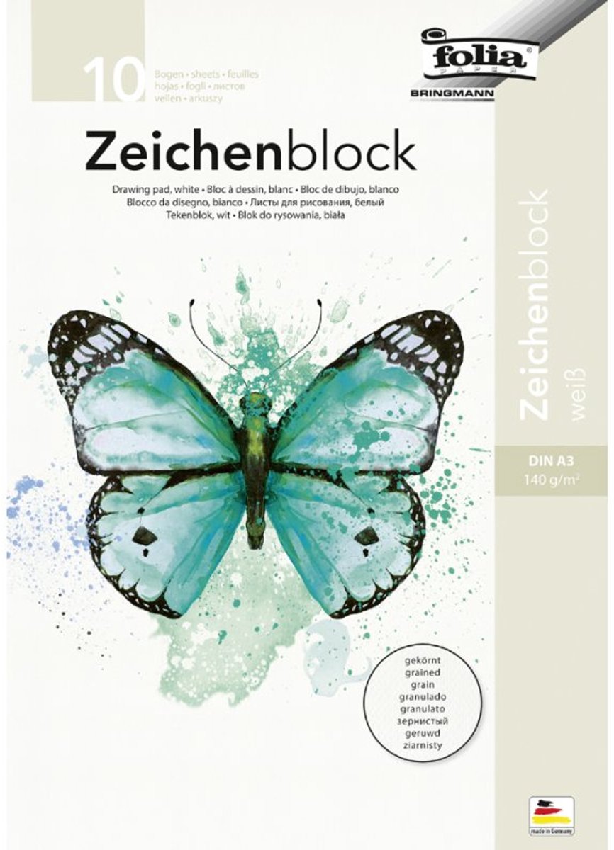 folia tekenblok A4, gekorreld, 140g, 20 vel