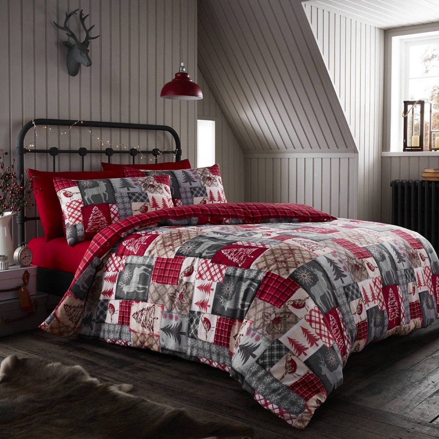 Duraxl Dekbedovertrek - Omkeerbaar - 200 x 200 cm - Rood