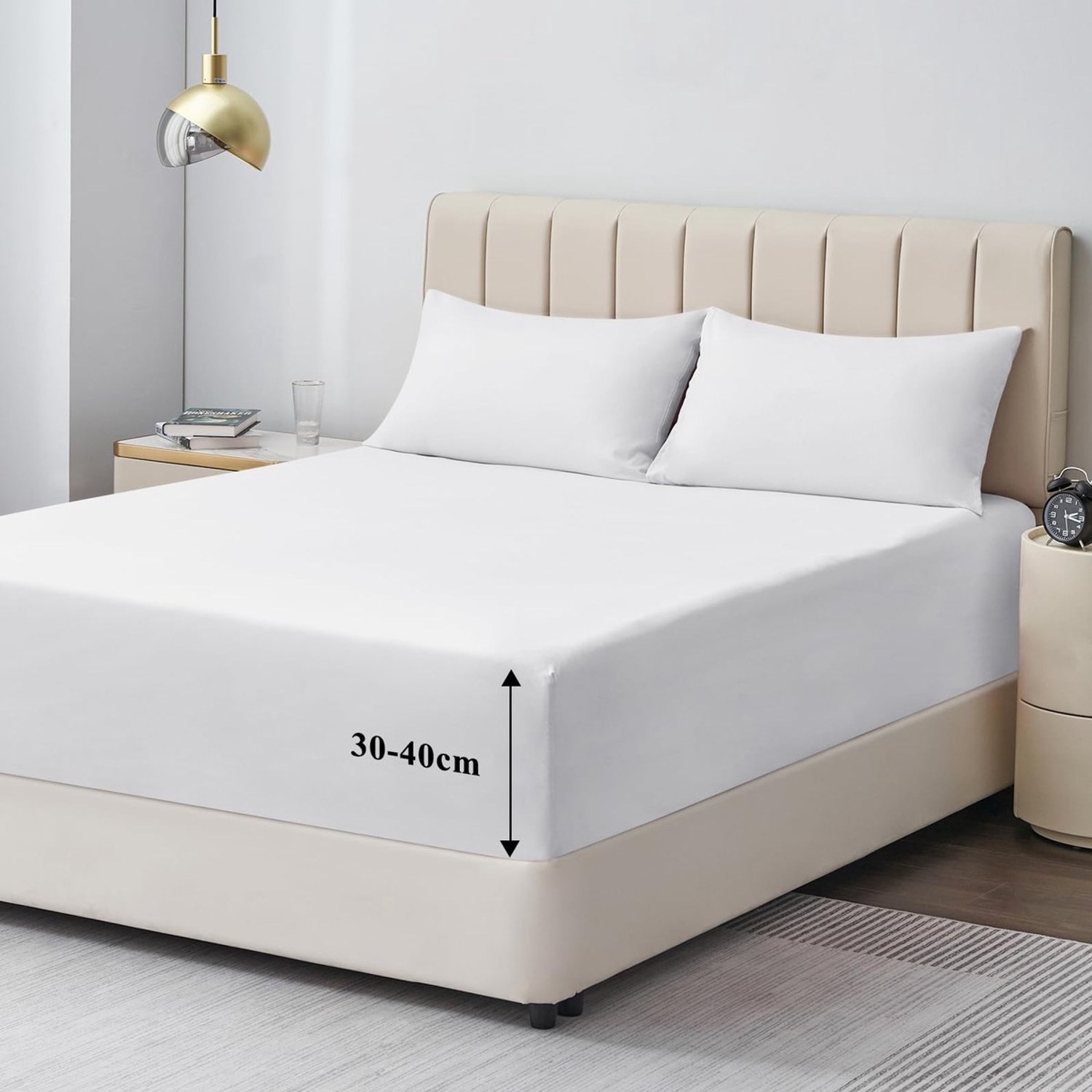 Duraxl Hoeslaken - Microvezel - Beige - 200 x 200 cm