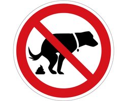 Verboden te poepen voor honden sticker | 10 cm