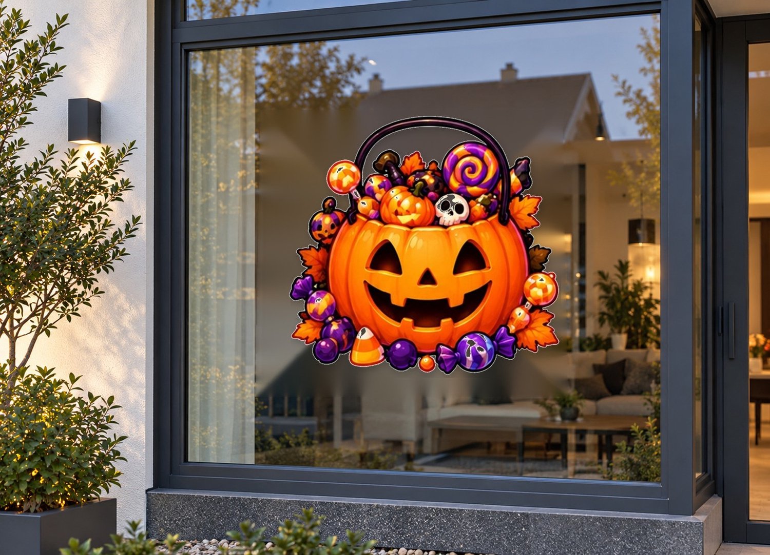 De Stickerman Halloween Raamsticker 50cm Breed Herbruikbaar Weerbestendig (CV11) Multi
