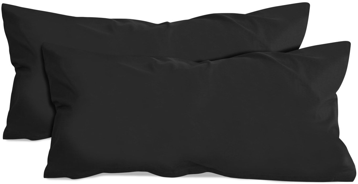 Duraxl Kussensloop - 40 x 80 cm - Katoen jersey - Zwart