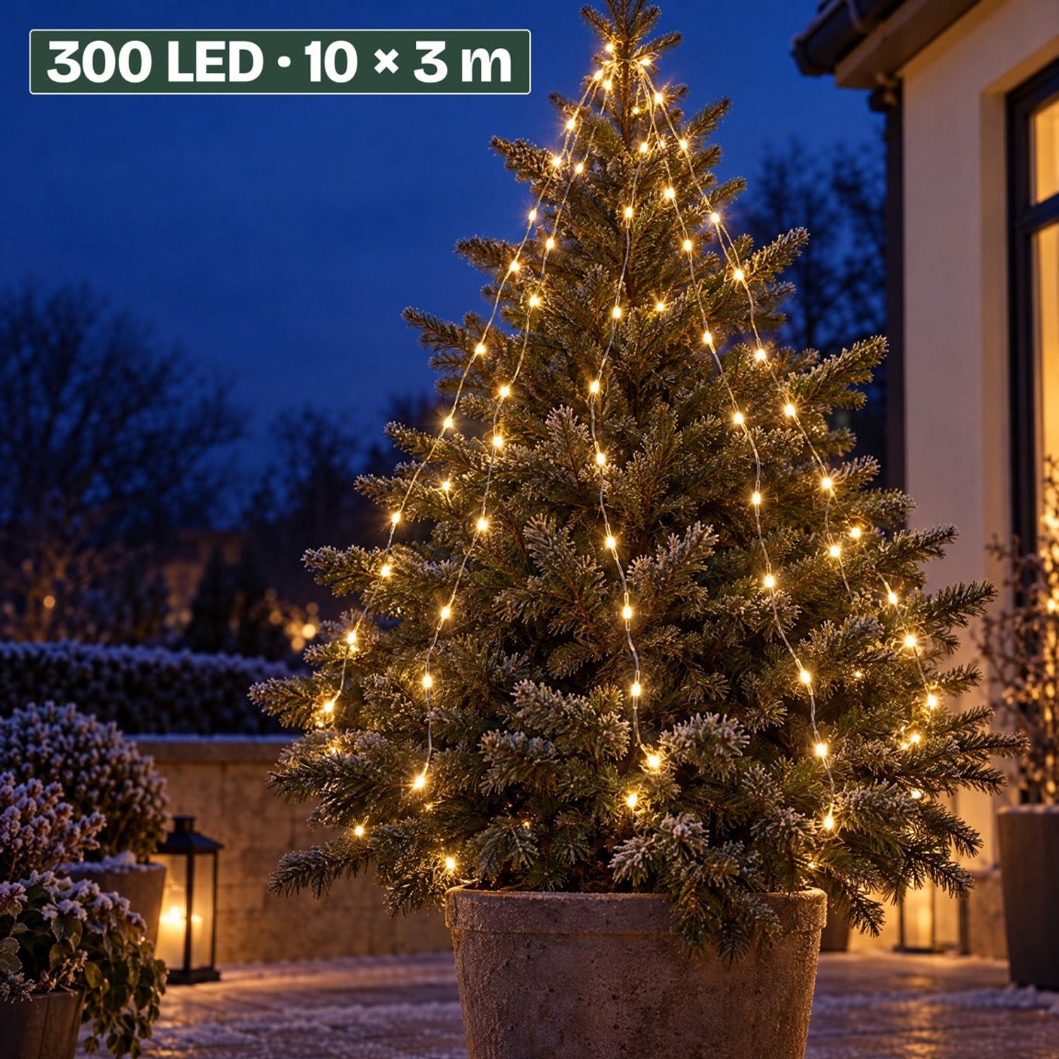 Levano Kerstverlichting Buiten - Kerstboomverlichting - 300 LED Lampjes - Kerstlampjes Warm Wit - Lichtsnoer Binnen en Buiten - Kerstversiering - Lichtslinger - Cascade Verlichting - Snoerverlichting - Sfeerverlichting - LED Verlichting