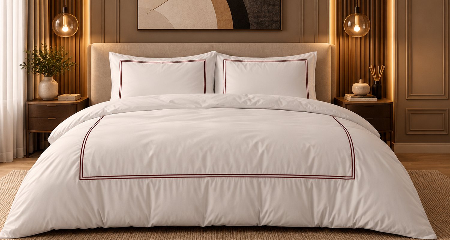 Dormidor Dekbedovertrek Suite Élégance – 140x200/260 cm – Percale Katoen – Taupe/Brons – Eenpersoons