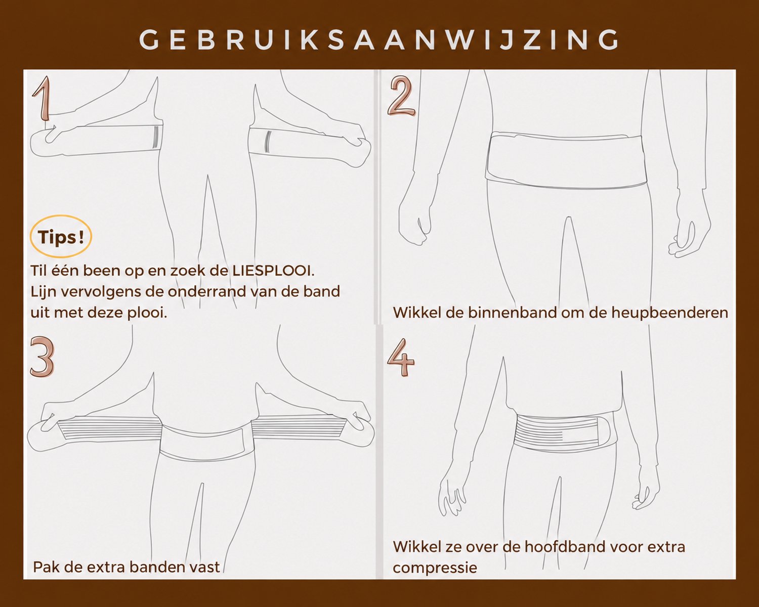 DOWO® - Bekkenbrace - Bekkenband - Lendensteun voor mannen en vrouwen - Buikband voor zwangere vrouwen - Zwangerschapsgordel - 76 CM tot 102 CM – foto 6