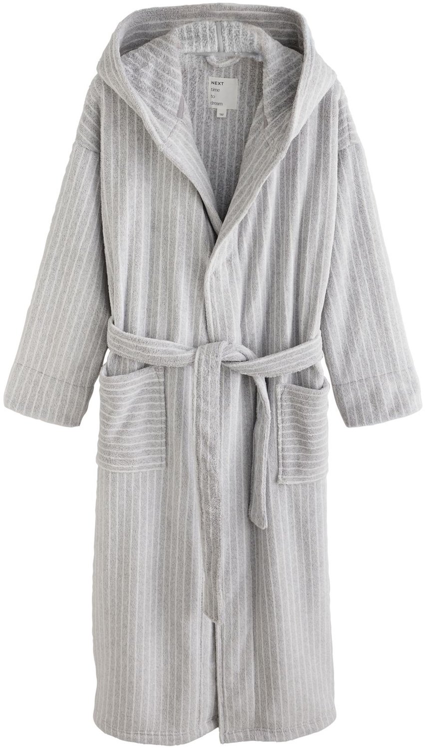 Next Dames - Comfortabele kamerjas - Grijs Grey Stripe