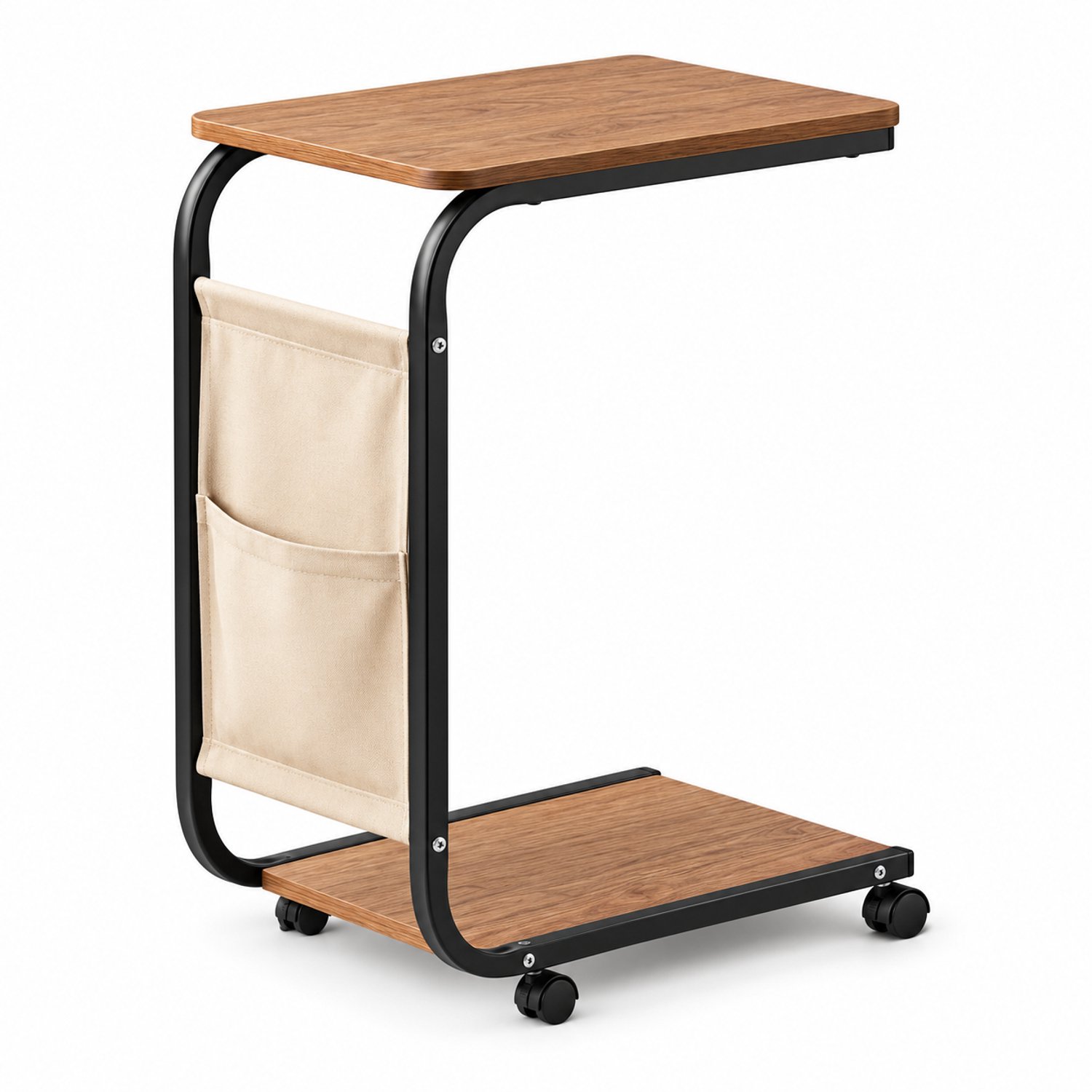 Mura Logistiek Mura Salontafel - Bijzettafel - Laptoptafel - Banktafel - Woonkamer Tafel - Verschuifbaar Onder De Bank - Opbergzak - Bruin