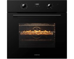 Inventum IOH6070GK Inbouwoven - 70L - Hetelucht/Airfry & Grill - 60cm - 50-250°C - 8 standen - Zwart