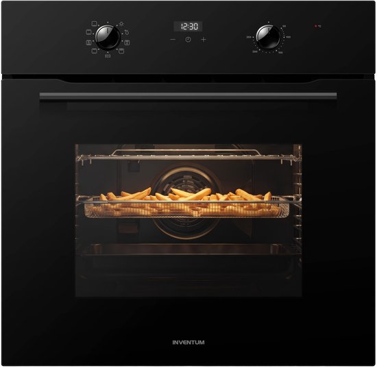 Inventum IOH6070GK Inbouwoven - 70L - Hetelucht/Airfry & Grill - 60cm - 50-250°C - 8 standen - Zwart