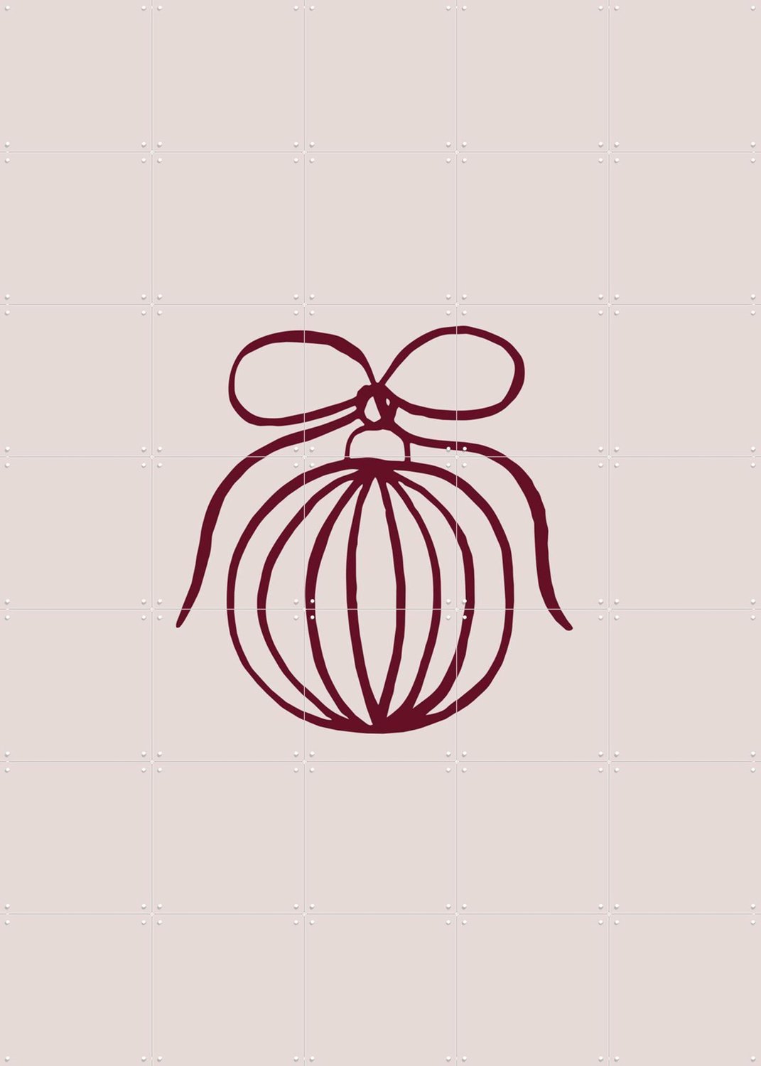 IXXI Minimalist Christmas Ball, Palmartprints - 100 x 140 cm - Grote wanddecoratie en posters - Minimalisme, Woonkamer, Kerst Beige