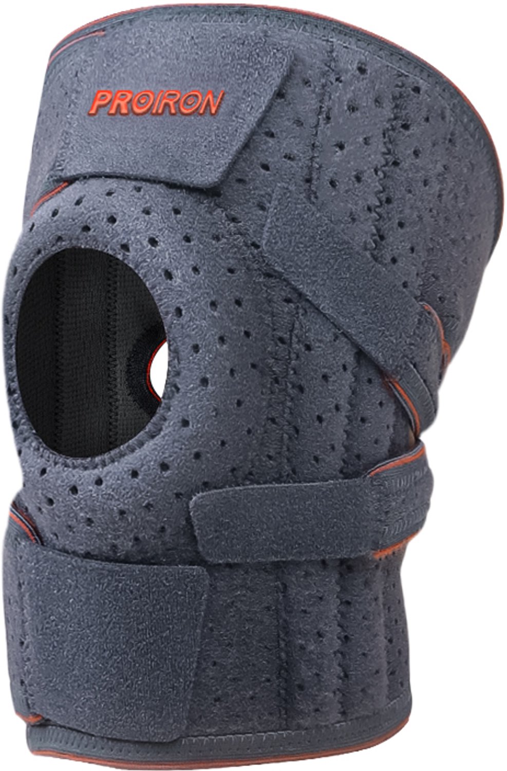 PROIRON Verstelbare Kniebrace - Open Patella - 1 Stuk - Grijs/Oranje