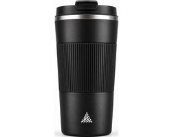 The Verge Thermosbeker - Koffiebeker To Go - Travel Mug voor Koffie en Thee - Theebeker - 380 ML - RVS - Zwart