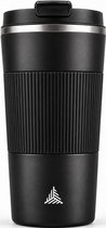 The Verge Thermosbeker - Koffiebeker To Go - Travel Mug voor Koffie en Thee - Theebeker - 380 ML - RVS - Zwart