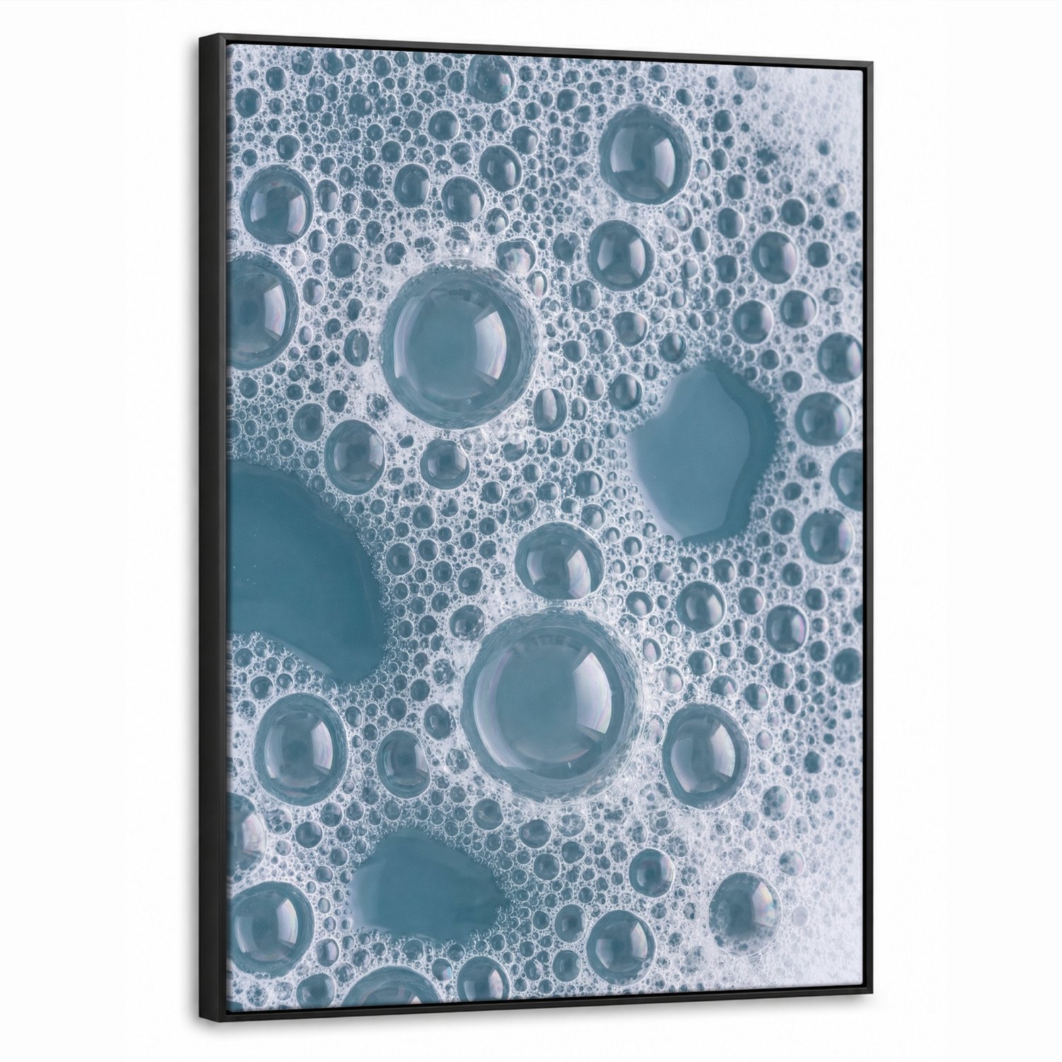 Canvas Schilderij met Baklijst 60x80cm - Schuim - Water - Textuur - Muurdecoratie woonkamer - Slaapkamer decoratie - Kamer accessoires - Schilderijen op canvas met lijst