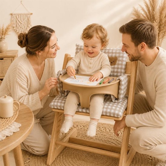 Stoelverkleiner - Comfortabele Zitting voor Kinderstoe - wasbaar, stoelkussen voor kinderen - met klittenbandsluiting bevestigd - stoel kussen - comfortabele bekleding - voor stokke tripp trapp — afbeelding 4