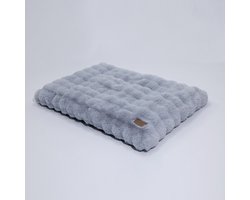 BingoPaw Hondenkussen XL - Pluche Hondenbed voor Grote Honden - Wasbare Hoes - 105x70x12 cm - Grijs