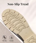 Onderkant van de beige laars met antislip profielzool voor extra grip en duurzaamheid.