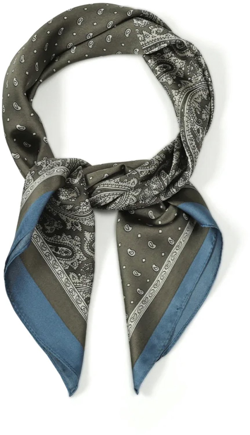Wintersjaals met paisley-patroon, retro imitatiezijde, dagelijkse accessoires - Legergroen