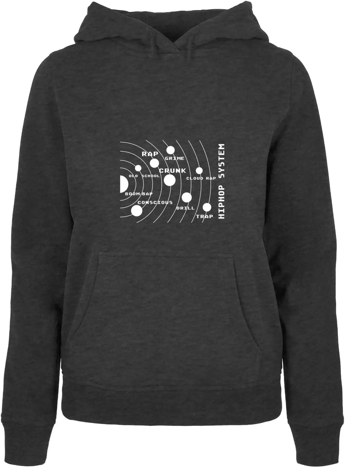 Dames Hoodie Mister Tee Hip Hop Radius Houtskool