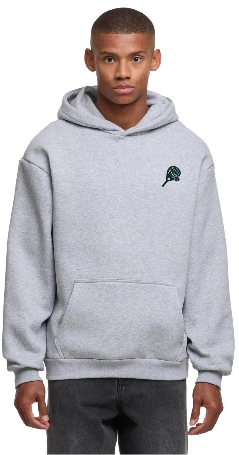 Hoodie Mister Tee Padel Society Pro Player Padel Club Heidegrijs