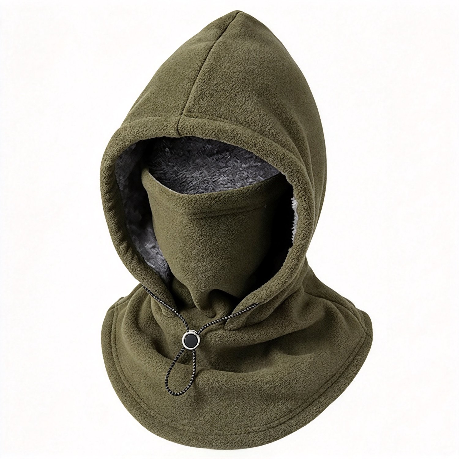 Namajunas Eendelige flanellen balaclava Balaclava Met Verstelbaar trekkoord Bivakmuts Bivakmuts Sport Nekwarmer Balaclava Fleece Ski Masker Ski Mask Facemask Unisex Zacht en warm Wintersport Fiets Outdoor Olijfgroen