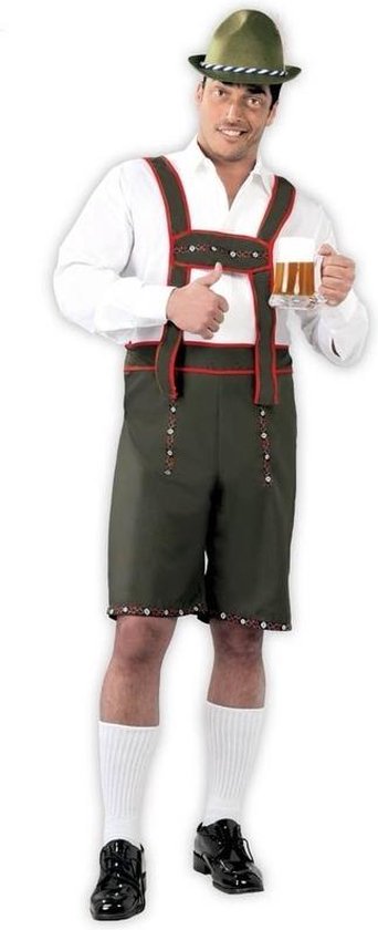 Carry speelgoed Moederland Oktoberfest Groene/rode Tiroler lederhosen verkleed kostuum/broek voor  heren - ... | bol.com
