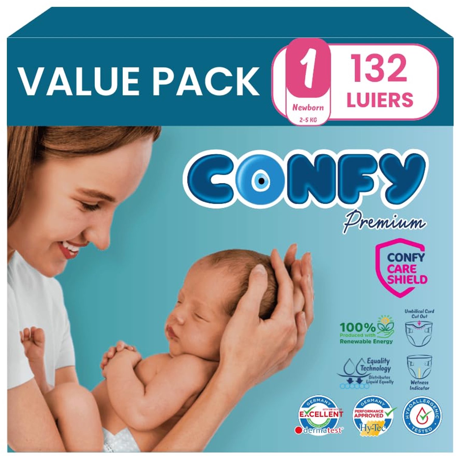 Premium Babyluiers Maat 1 met Plasindicator