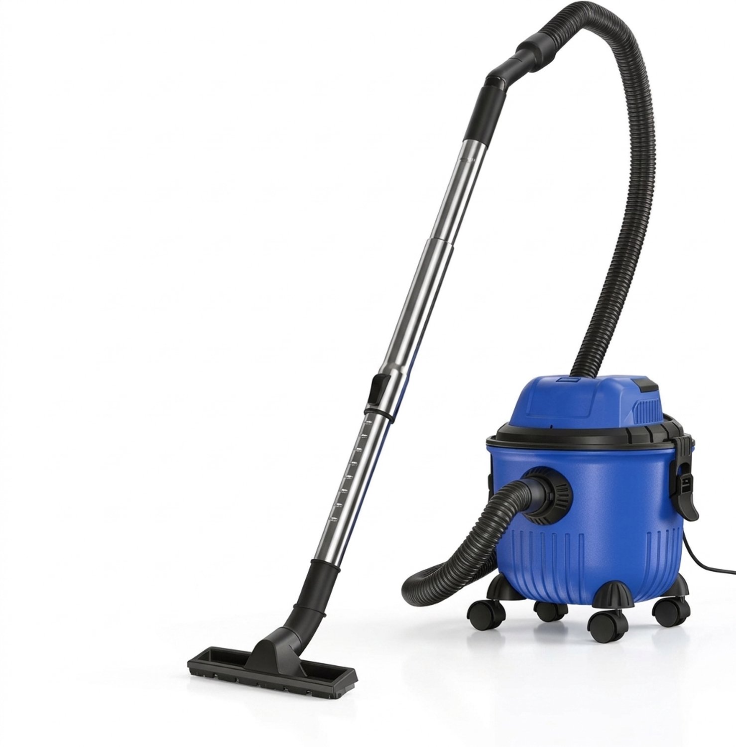 Klarven ® Bouwstofzuiger Blauw - Zonder Zak - Droog En Nat Zuigen - 15 Liter Reservoir - Cartridge, Fijnstof- En Natfilter