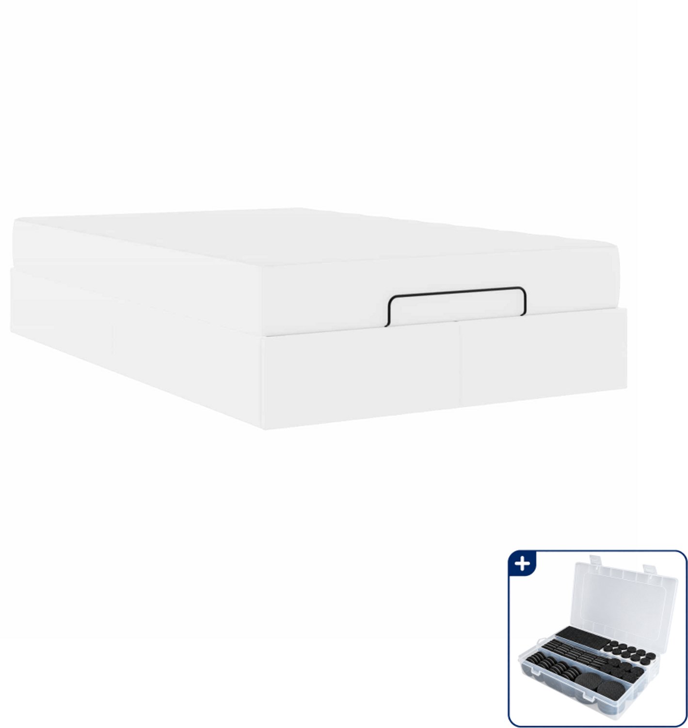 vidaXL bed met matras - 120 x 200 cm - wit - Inclusief antikrasvilt 177-delig Grijs