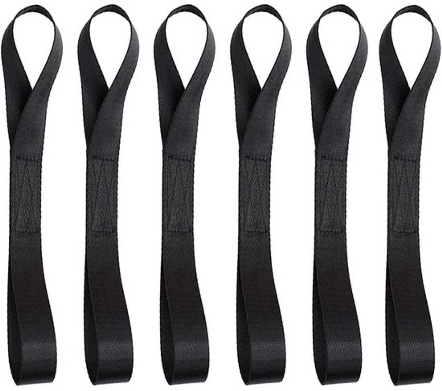 Sjorlussen Set - Spanbanden Lussen - Veilig Transport - Zachte Krasbescherming - 6 Stuks 20cm - Zwart