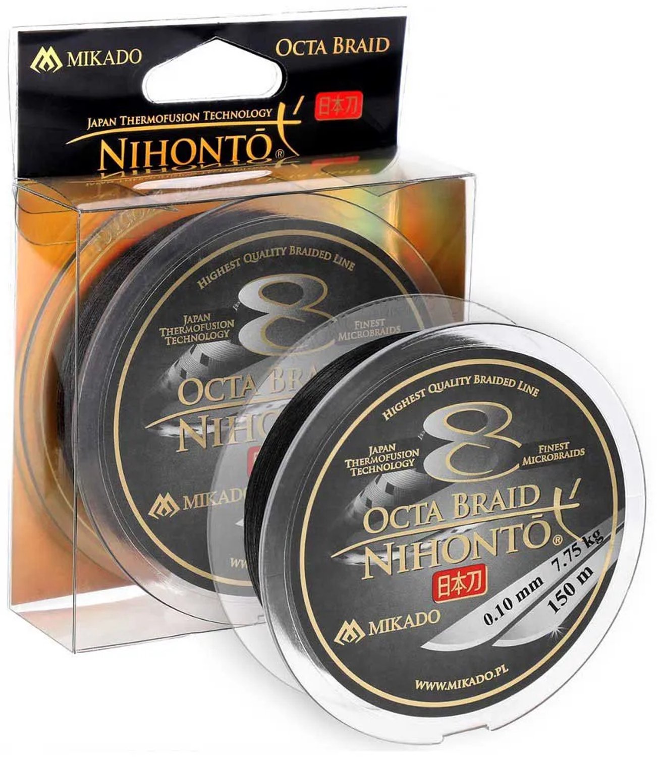 Mikado Nihonto Octa Gevlochten Vislijn 150 M Zwart 0.200 mm