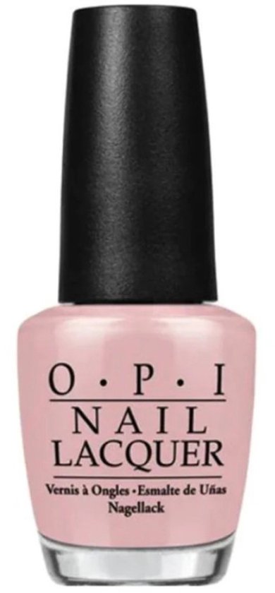 OPI Nail Lacquer in lichtroze nude. Flesje met zwarte dop.