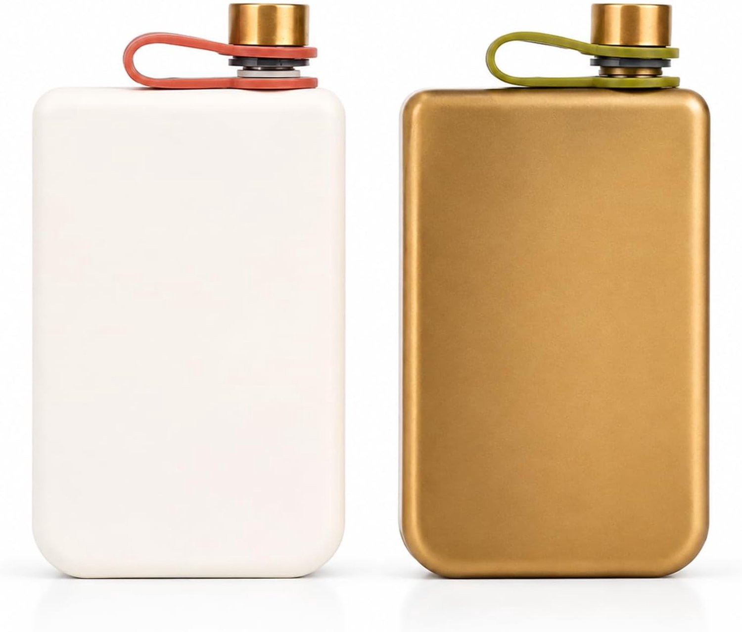 Heupfles set 266 ml - RVS Goud & Wit - Lekvrij en draagbaar - Perfect voor buiten - ShopVlot