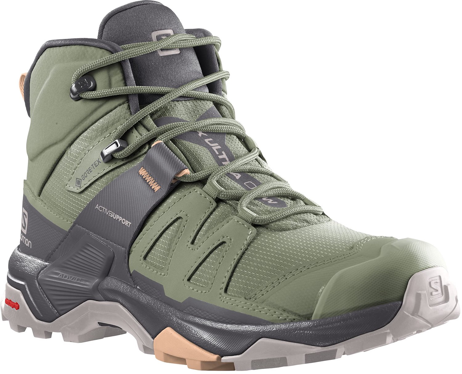 Salomon X Ultra 4 Mid Wandelschoenen GTX Oil Grn/Magnet/Alm Cr 1/3 Oliegroen/magnet/amandelcreme