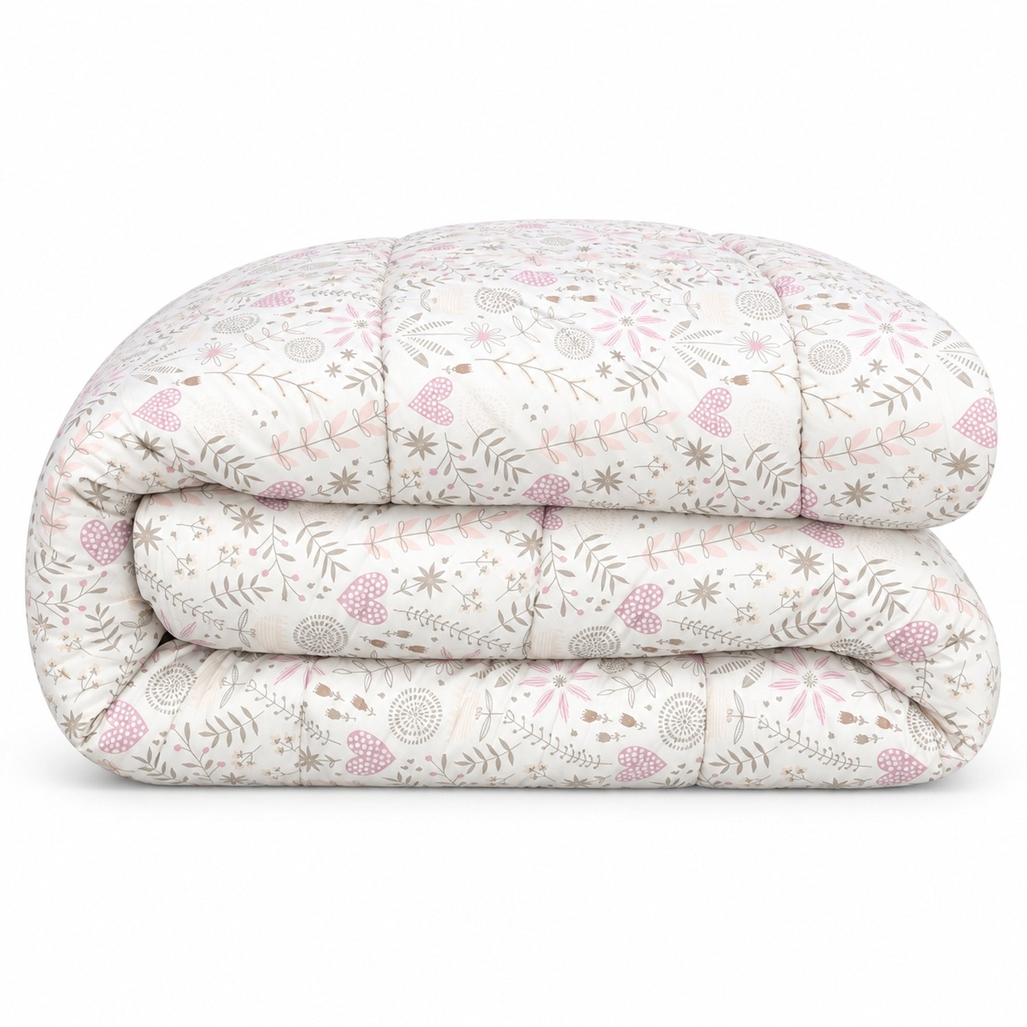 Premium Dekbed bedrukt - Zonder hoes ( 2 in 1 ) - Tweezijdig - 240 x 220 cm - Botanic Hearts