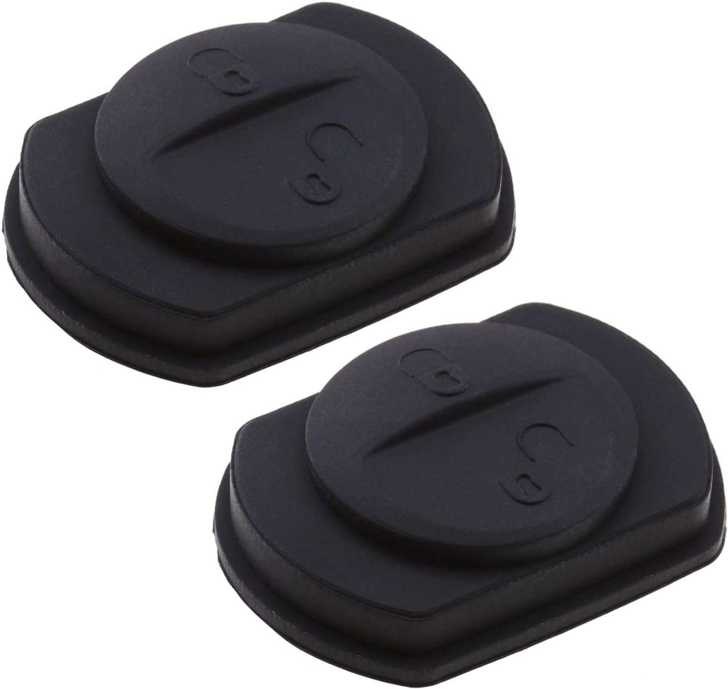 Autotoets rubber pad protector - 2 knoppen - zwart - bescherming tegen krassen - ShopVlot