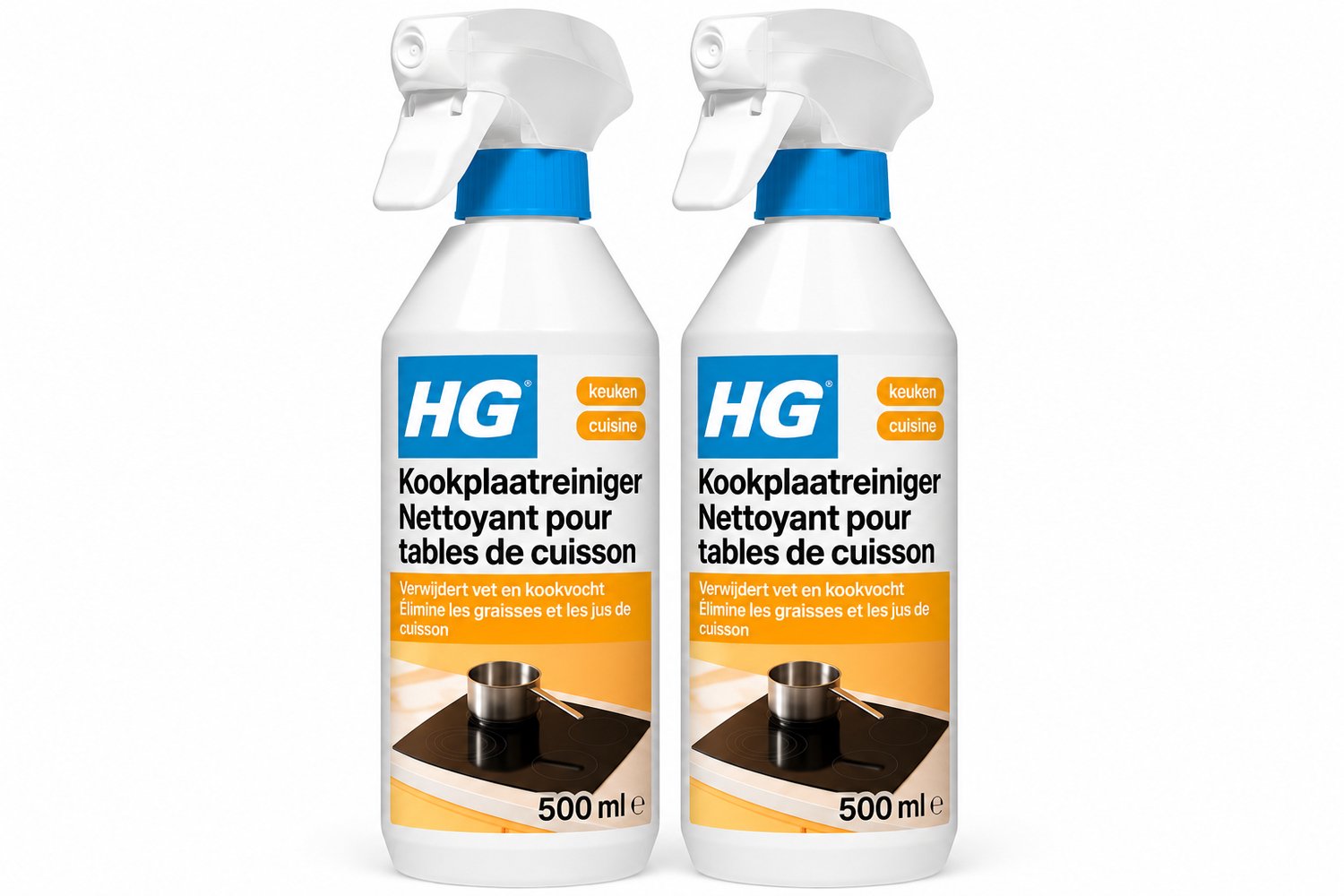 HG Kookplaatreiniger 500 ml - Voor Keramische, Inductie- & Halogeenkookplaten 2 x 500 ml